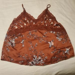 Burnt orange floral tank